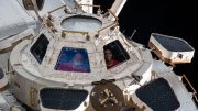 NASA Astronauts Bob Hines and Jessica Watkins ISS Cupola