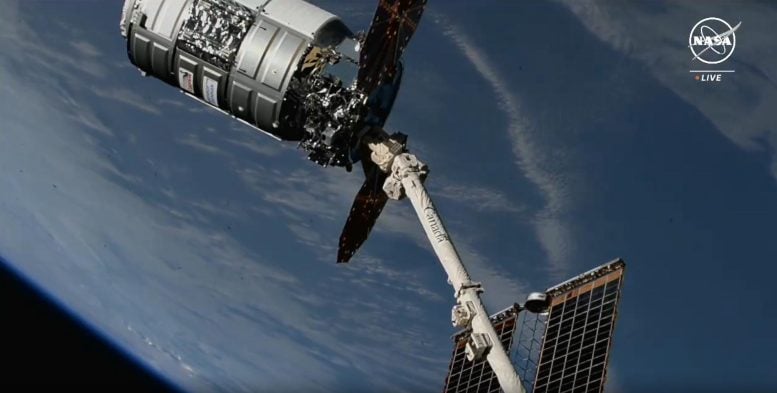 NASA Astronauts Capture Cygnus With Robotic Arm