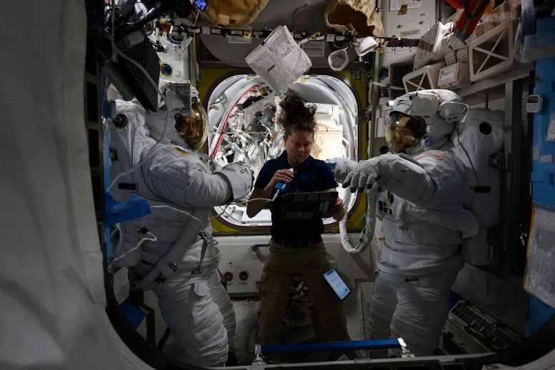 NASA Astronauts During Spacesuit Fit Check