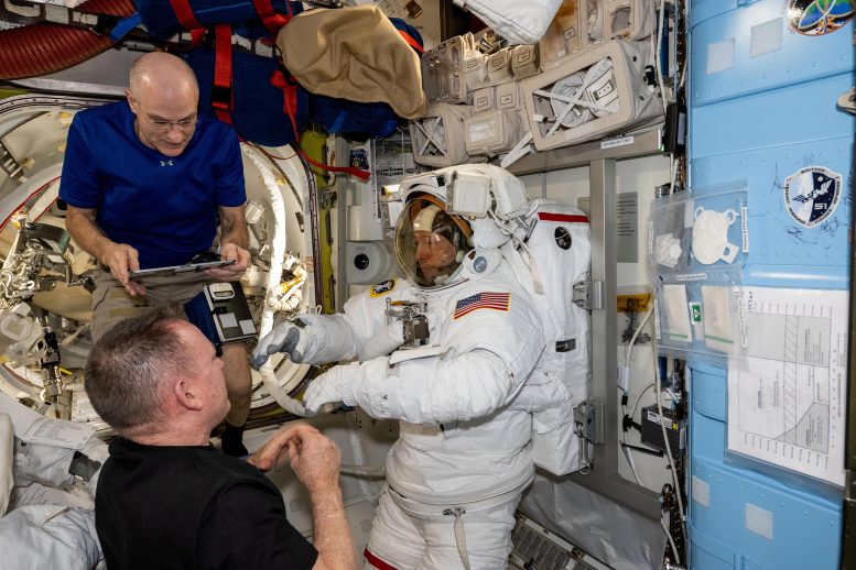NASA Astronauts Evaluate Spacesuit on Space Station