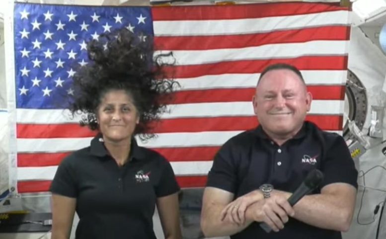 NASA Astronauts Suni Williams and Butch Wilmore Speak During a News Conference