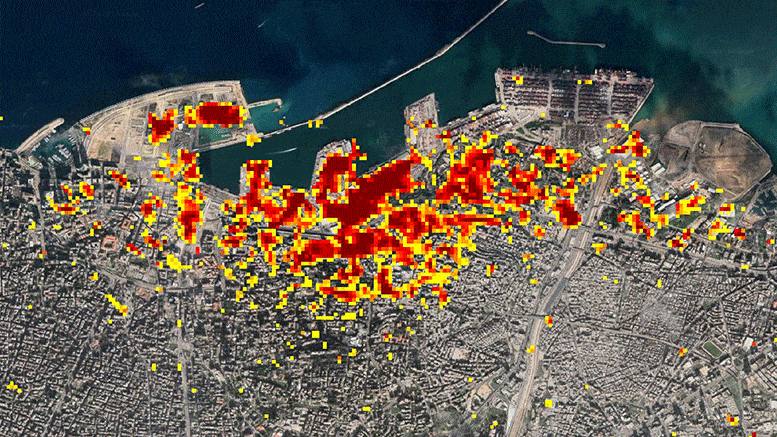 NASA Advanced Rapid Imaging Satellite Maps Blast Damage: Beirut Explosion Aftermath - SciTechDaily