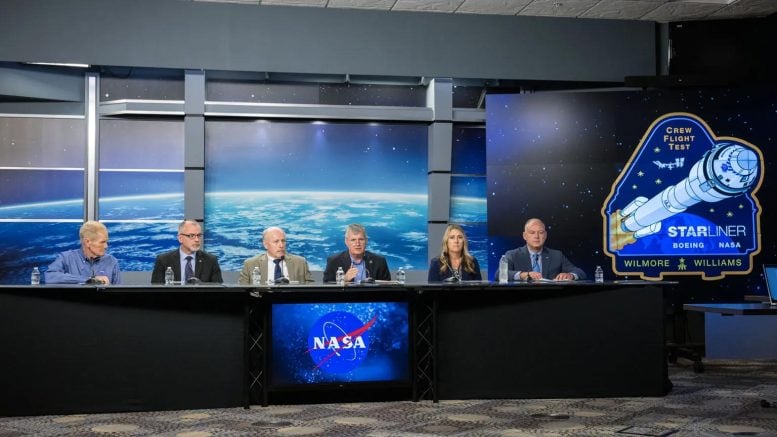 Conferință de presă pentru testul de zbor al echipajului Boeing NASA