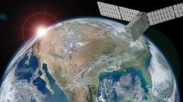 NASA Cubesat Over Earth Lens Flare