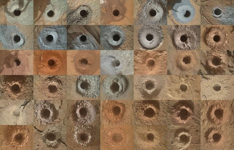 NASA Curiosity Mars Rover 42 Drill Holes