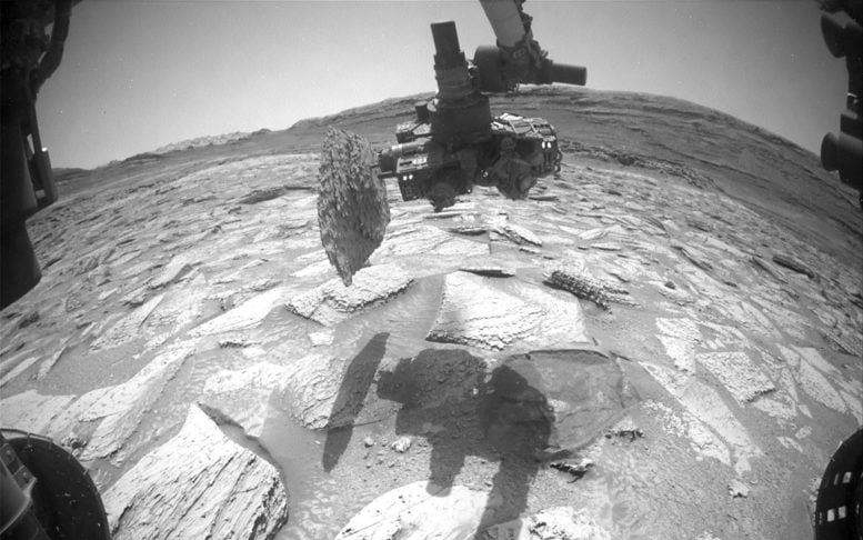 NASA Curiosity Mars Rover Rock Stuck Drill