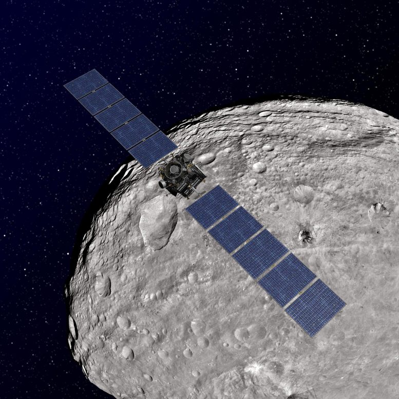 NASA Dawn Spacecraft Orbiting Vesta