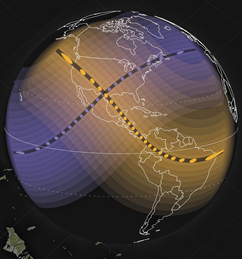 NASA Full Globe Eclipse Map
