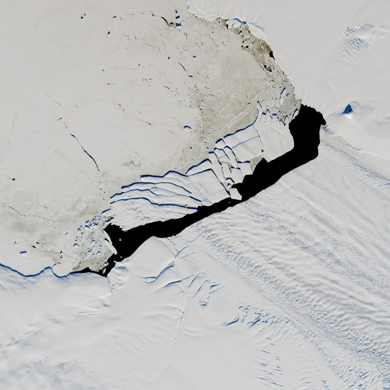 NASA Image of an Iceberg Calved from Pine Island Glacier—One