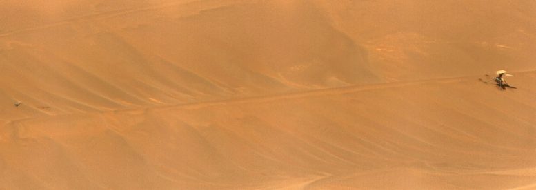 NASA Ingenuity Mars Helicopter Near Apex of Sand Ripple
