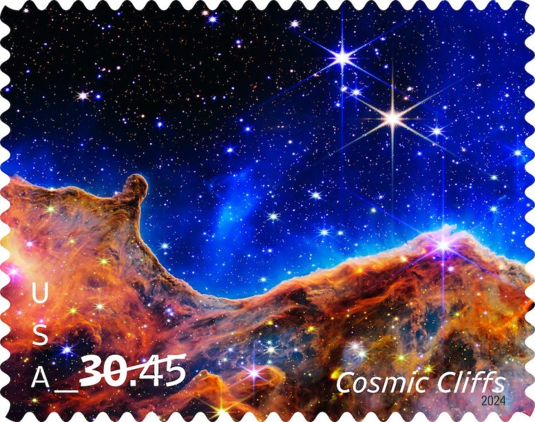 NASA James Webb Cosmic Cliffs USPS Stamp