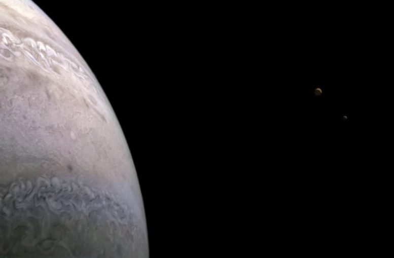 NASA Juno Jupiter Southern Hemisphere Moon's Io Europa