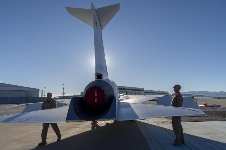 NASA and Lockheed Martin Test Pilots Inspect the X-59