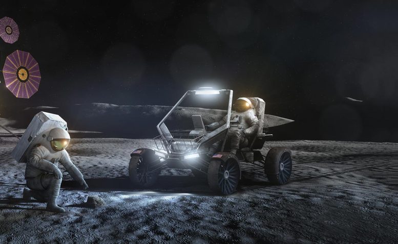 NASA Lunar Terrain Vehicle With Astronaut