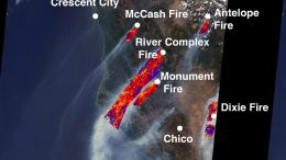 NASA MISR Instrument Northern California Smoke Plumes Crop