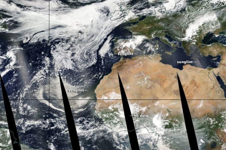 NASA MODIS Sunglint Annotated