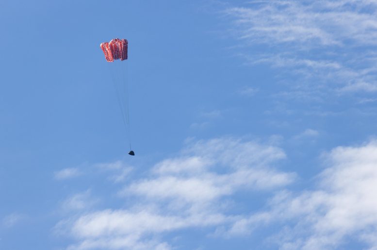 NASA Orion Spacecraft Main Parachutes Begin To Deploy