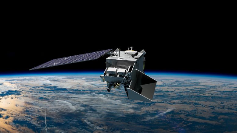 NASA PACE Satellite In Orbit Over Earth