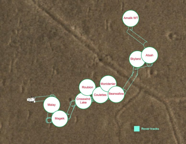 NASA Perseverance Rover Three Forks Sample Depot Map