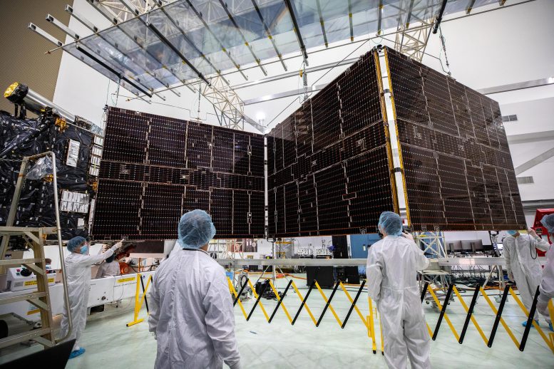 NASA Psyche Solar Arrays Stowed for Launch