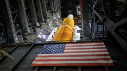 NASA SLS Artemis I Rocket US Flag