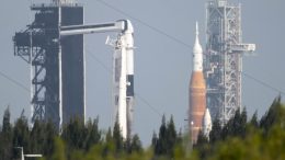 NASA’s SLS and SpaceX’s Falcon 9 at Launch Complex 39A & 39B