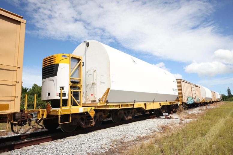 NASA Space Launch System Rocket Booster Segments Train