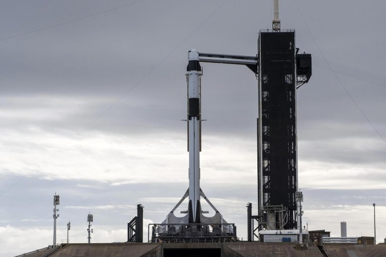 NASA SpaceX CRS-26 Dragon Cargo Spacecraft Atop tFalcon 9 Rocket