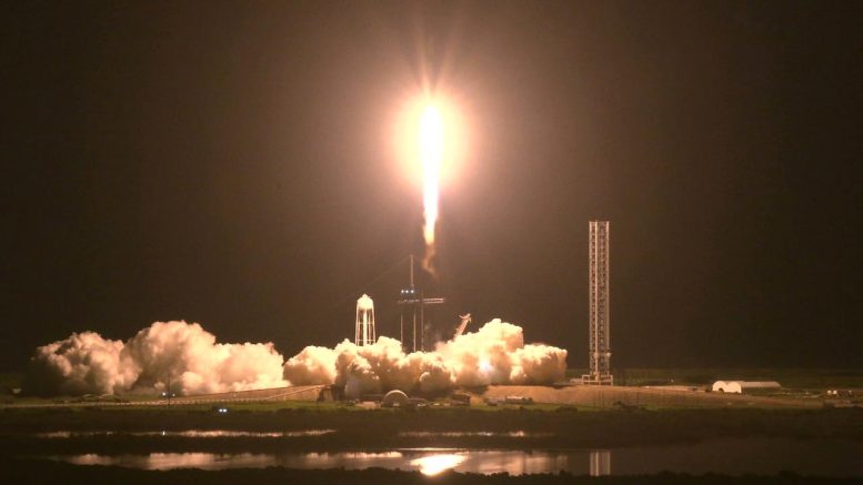 NASA SpaceX Crew-7 Falcon 9 Rocket Soars