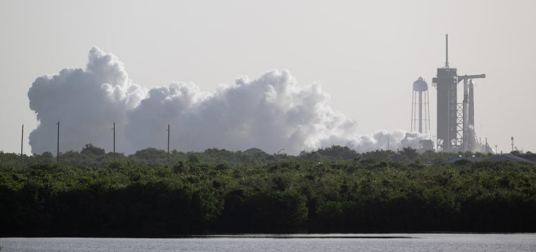 NASA SpaceX Crew-7 Final Prelaunch Engine Firing Test