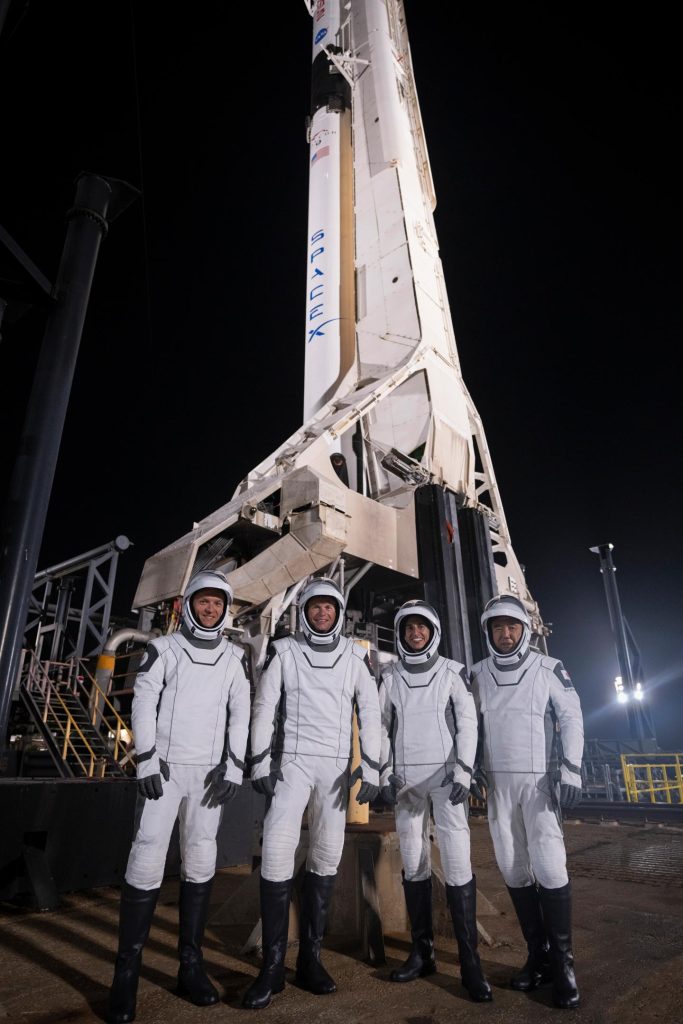 NASA SpaceX Crew-7 Members at Launch Complex 39A