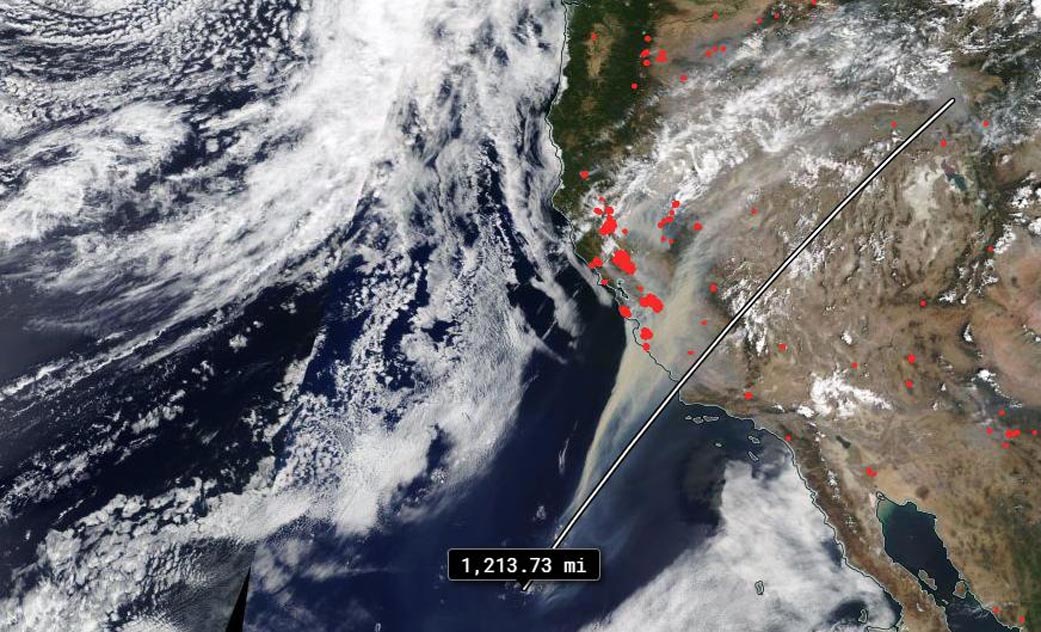1200 Mile Trail Of Smoke Stretches Across California In These Nasa Terra Images Of The Wildfires