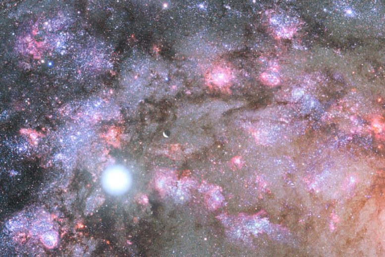 NASA Views Early Construction of Giant Galaxy 