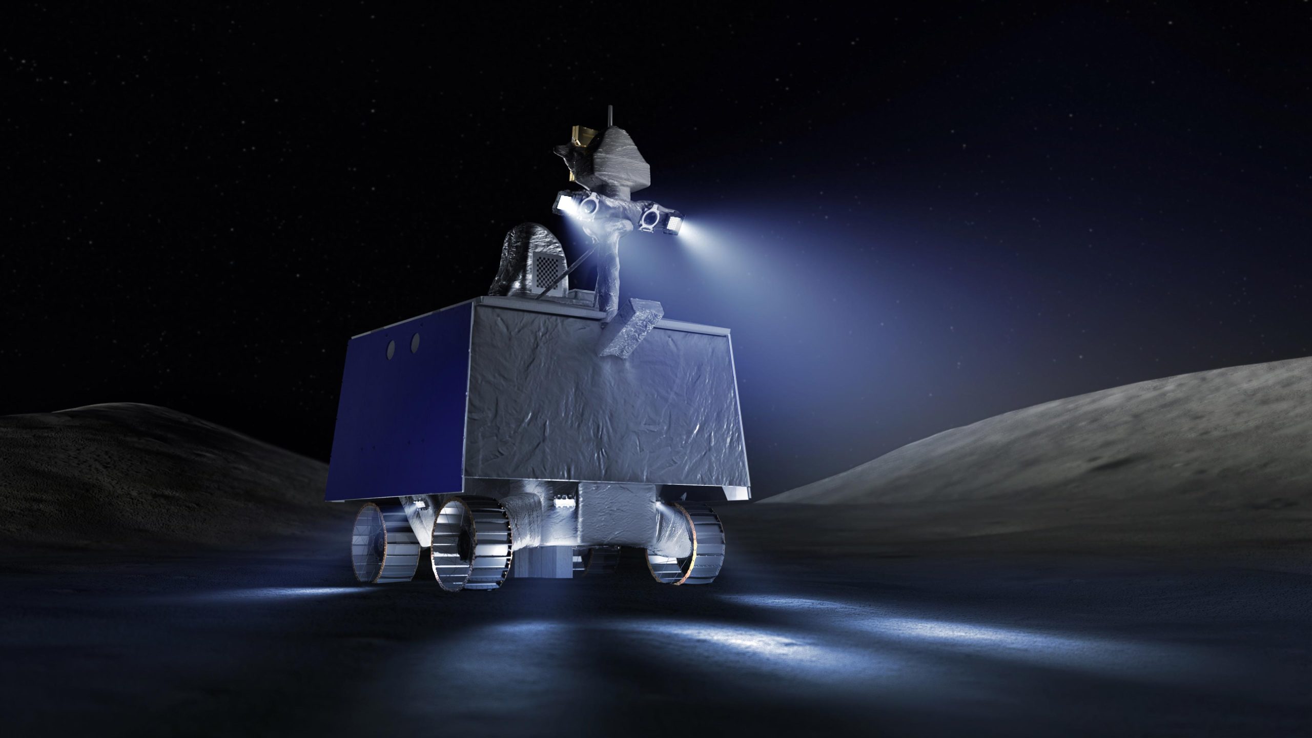 NASA Volatiles Investigating Polar Exploration Rover VIPER Rover scaled