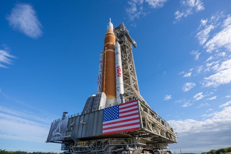 NASA's Artemis II SLS Rocket and Orion Spacecraft Rollout to Launch Pad 39B