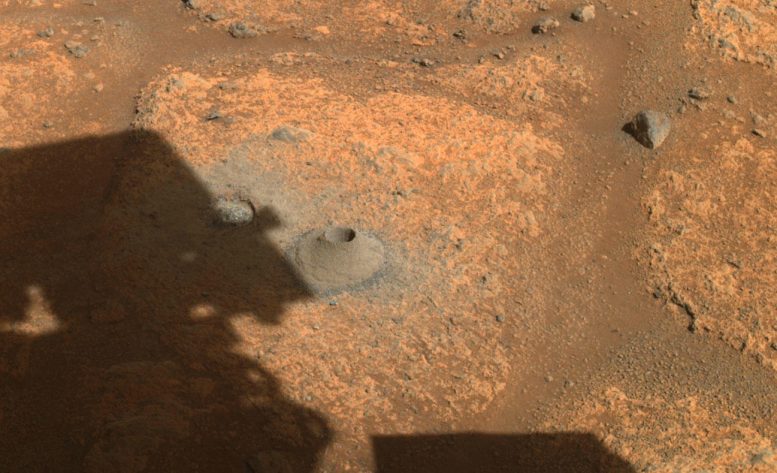 NASA’s Perseverance Rover Drills Martian Rock