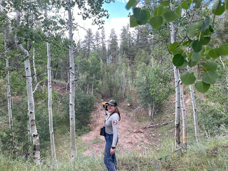 NAU Researcher Using Remote Sensing Device in Canyon