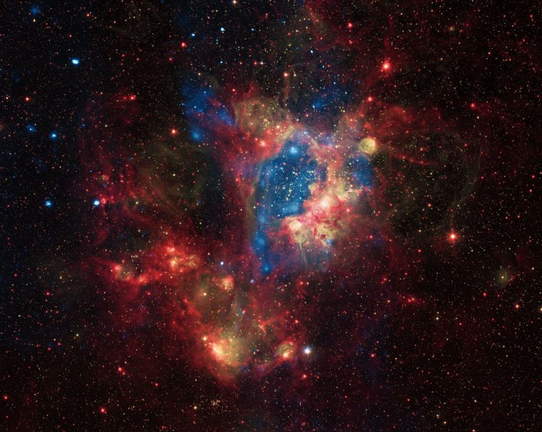 NGC 1929, a star cluster embedded in the N44 nebula