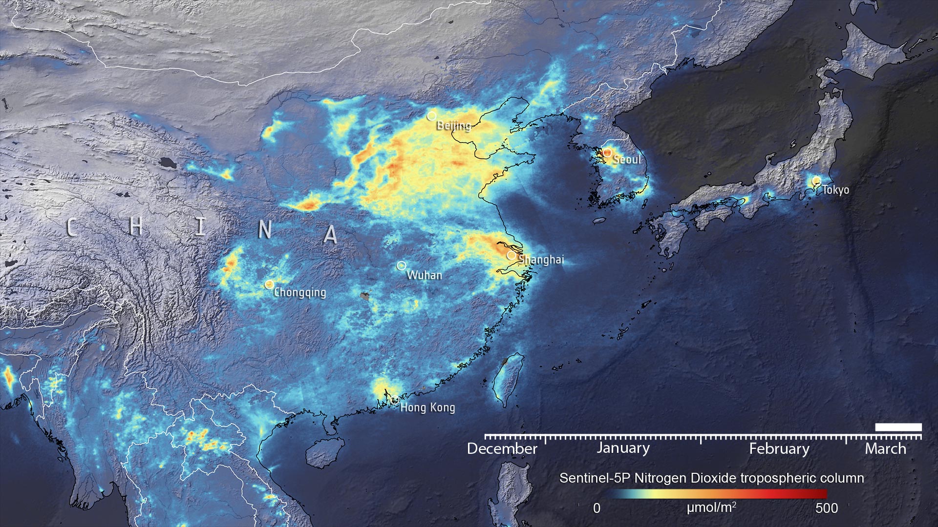 Shocking Video Shows Dramatic Nitrogen Dioxide Drop Over China Due To