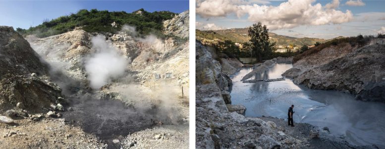 Natural Spring Pool in 2016, Left, and Water Filled Basin 2024