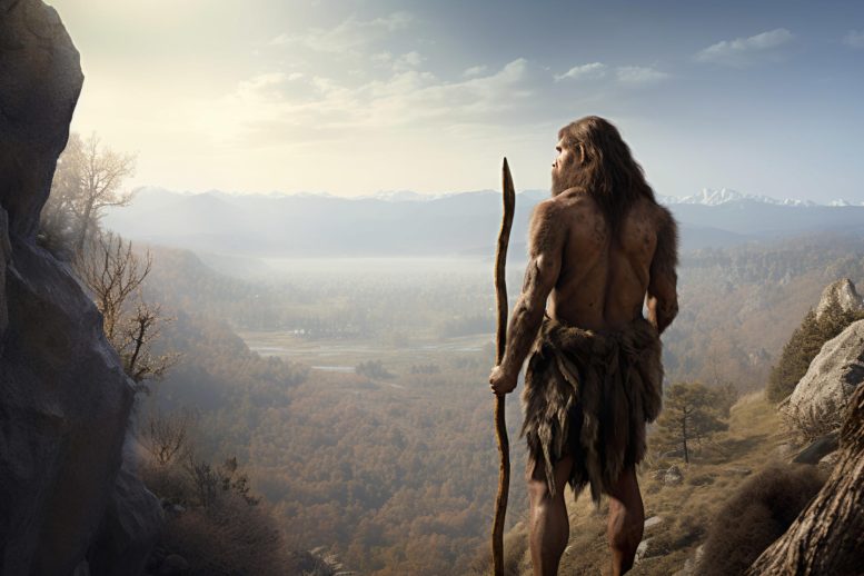 Neanderthal Holding Spear