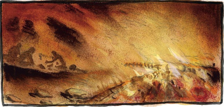 Neanderthals and Homo sapiens Interactions Illustration