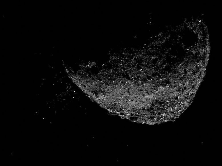 Near Earth Asteroid Bennu Ejecting Particles