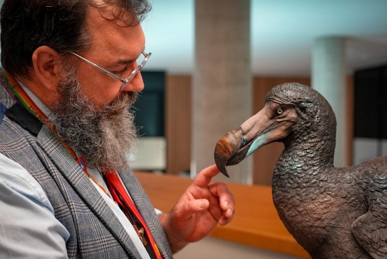 Neil Gostling With Dodo Sculpture