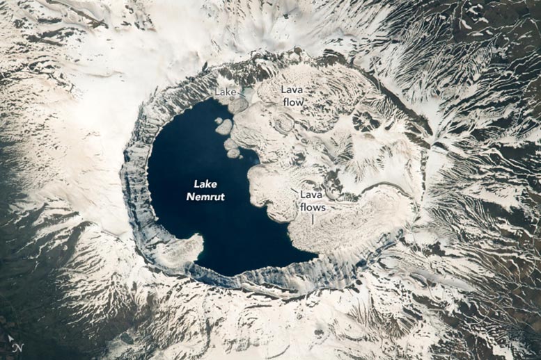 Nemrut Volcano From Space Annotated