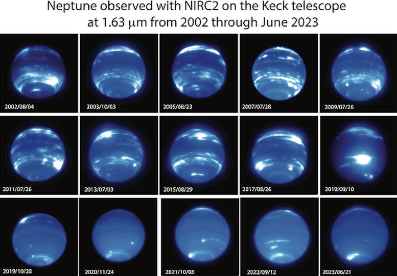 Neptune Clouds NIRC2 Keck Telescope