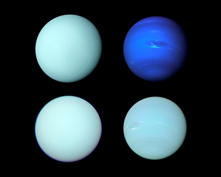 Neptuno y Urano son colores verdaderos