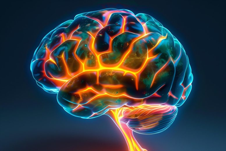 Neuroscience Brain Glow Art Illustration