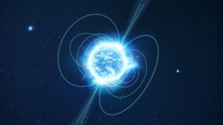 Impresión artística de una estrella de neutrones.