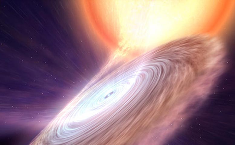 강력한 망원경으로 중성자별에서 불어오는 뜨겁고 차가운 바람이 동반자를 찢어내는 것을 볼 수 있습니다.